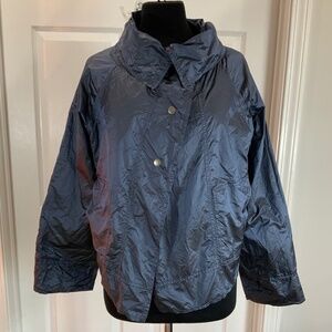 Alembika Blue Nylon Windbreaker Long Sleeve Lightweight Jacket Size Small